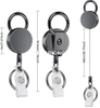 ​New Design Black Rotated ID Card Badge Holder Reels with Clip Office School Retractable Lanyard Badge Holder
