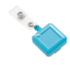 Portable Square ABS ID Card Holder Retractable Badge Reel with Clear Vinyl Strap Belt Clip