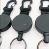 Custom Outdoor Mountaineering Telescopic Retractable Carabiner Badge Holder for Double-Sided Flat Key Chain Badge Reel