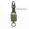 Tactical Retractable Steel Wire Keychain Work ID Badge Holder Key Clash Hook Carabiner Hanging Belt Clip Travel Hiking Backpack