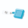 Portable Square ABS ID Card Holder Retractable Badge Reel with Clear Vinyl Strap Belt Clip