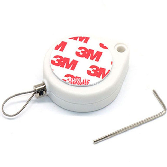 Heart-shaped Retractable Anti Theft Pull Box Loss Prevention Recoiler With Metal Plate End