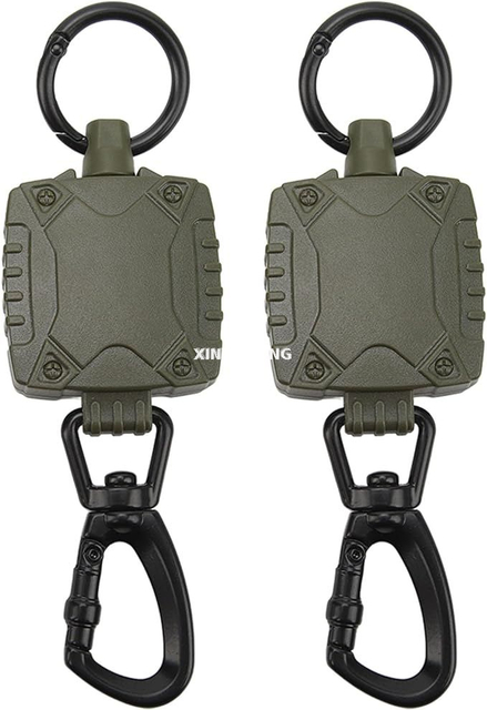 Retractable ID Badge Reel Durable Heavy Duty Retractable Keychain Widely Applicable Scalable Steel Wire Easy to Use for Outdoors Fishing