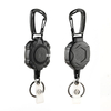 Retractable Carabiner Badge Holder Outdoor Hiking Backpack Keychain Plastic Badge Reel with Steel Cable Key Ring