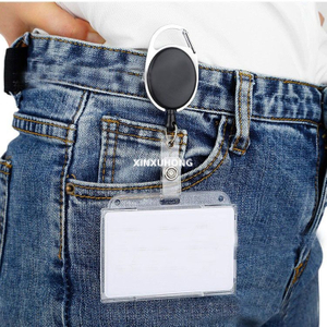 Factory Wholesale PVC PS Clear Transparent Double Hard Case ID Cards Name Badge Holder Customized