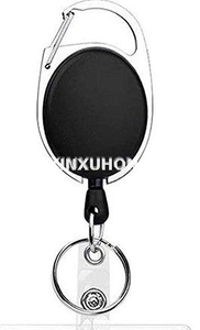 ​Factory Wholesale Keychain Reel Oval Retractable ID Card Badge Holder Reel with Belt Clip and Key