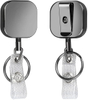 Retractable Badge Holder With Steel Cord Badge Holder With Key Ring For Business Card Key Chain