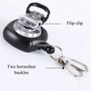 Retractable Carabiner Badge Holder Outdoor Fishing Backpack Keychain Plastic Badge Reel with Steel Cable Key Ring