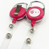 3.5cm Pink Rotatable Plastic Retractable Badge Reels Sublimation Badge Reel Blank Retractable Keychain Badge Holder