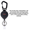 Heavy Duty Key Carabiner Badge Holder Tactical ID Badge Reel with Retractable Keychain Steel Cord Work ID Badge Holder