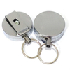 4cm Sliver Round Retractable Key Chain ID Badge Reel