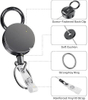 ​New Design Black Rotated ID Card Badge Holder Reels with Clip Office School Retractable Lanyard Badge Holder