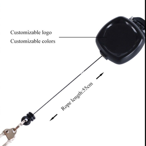 Retractable Carabiner Badge Holder Outdoor Fishing Backpack Keychain Plastic Badge Reel with Steel Cable Key Ring