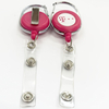 3.5cm Pink Rotatable Plastic Retractable Badge Reels Sublimation Badge Reel Blank Retractable Keychain Badge Holder