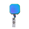 Rainbow Mini Square Metal Retractable Keychain Badge Holder