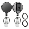 ​New Design Black Rotated ID Card Badge Holder Reels with Clip Office School Retractable Lanyard Badge Holder