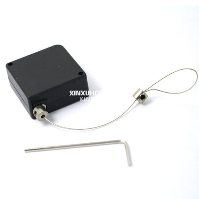 Black Retractable Anti-theft Steel Tether Pull Box