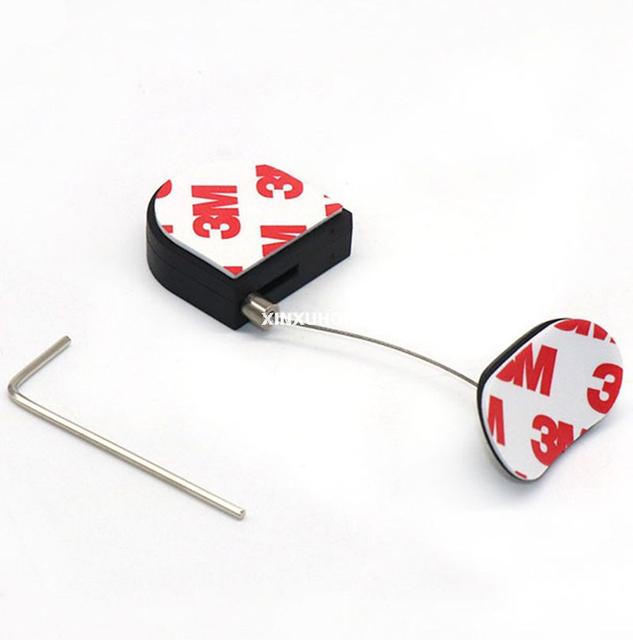 Durable D-shaped Mini Retractable Security Tether For Jewelry Watch Cell Phone Security Display
