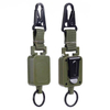 Tactical Retractable Steel Wire Keychain Work ID Badge Holder Key Clash Hook Carabiner Hanging Belt Clip Travel Hiking Backpack