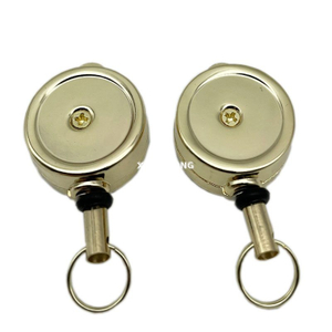  Retro Keychain for Office School Supplies Reel Clip Anti-Lost Retractable ID Lanyard Organizer Belt Clip ID Card Holder
