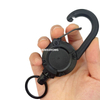 Round Retractable Keychain for Home Office Durable Lanyard Carabiner Anti-Lost Keychain