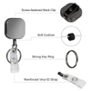 Retractable Badge Holder With Steel Cord Badge Holder With Key Ring For Business Card Key Chain