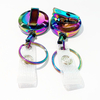 Heavy Duty Rainbow Round Metal Retractable Office Badge Holder Reel for Name Card Keychain
