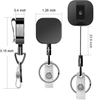 Retractable Badge Holder With Steel Cord Badge Holder With Key Ring For Business Card Key Chain