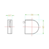D-shaped Micro Retractable Anti Theft Pull Box Plus Rectangular Adhesive ABS Plate