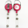 3.5cm Pink Rotatable Plastic Retractable Badge Reels Sublimation Badge Reel Blank Retractable Keychain Badge Holder