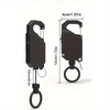 Anti-Theft 100Cm Retractable Keychain Easy-to-Pull Nylon Rope Keyholder Heavy Duty Metal String for Women with Clip Hook Telescoping