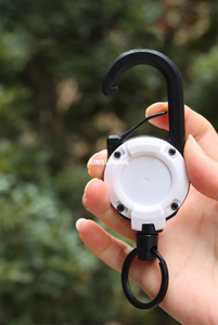 Round Retractable Keychain for Home Office Durable Lanyard Carabiner Anti-Lost Keychain