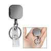 Retractable Badge Holder With Steel Cord Badge Holder With Key Ring For Business Card Key Chain