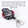 Retractable Carabiner Badge Holder Outdoor Fishing Backpack Keychain Plastic Badge Reel with Steel Cable Key Ring