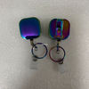 Rainbow Mini Square Metal Retractable Keychain Badge Holder