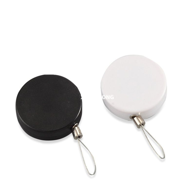 Round Anti Theft Pullbox Retractable Security Tether Steel Cable Pull Reel Pull Box