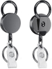 ​New Design Black Rotated ID Card Badge Holder Reels with Clip Office School Retractable Lanyard Badge Holder