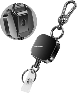 Square Metal Heavy Duty Badge Reel Nurse Badge Reel Clip Keychain Retractable Multitool Badge Holder for Nurse Accessories