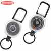 Outdoor Plastic Clear Case Retractable Keychain Heavy Duty Badge Reel Holder 31.5 Inch Orange Nylon Rope with Carabiner