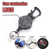 XXH-P079 Outdoor 46mm Heavy Duty Carbon Fibre Retractable Badge Reels Holder Clip Keychain with Retract Bottle Opener Carabiner