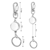 M-019 2CM Round Metal Rose Gold Gun Gray Silver Gold Telescopic Badge Scroll Keychain Mini Easy-pull Buckle