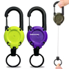 Round Retractable Keychain for Home Office Durable Lanyard Carabiner Anti-Lost Keychain