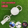 M-032 Silver Metal Retractable Badge Reel Holder ID Badge Holder with Belt Clip Key Ring for Name Card Keychain