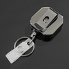 M-034 Square Gun Gray Heavy Metal Badge Reel Duty Metal Retractable Badge Reel Climbing Keychain Belt Clip