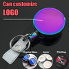 M-015 4CM Gradient Rainbow Color Round YOYO Metal ID Badge Scroll Clip Metal Belt Clip Keychain