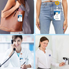 Acrylic Glitter Sequins Seven Color Sunflower Retractable Badge Reel with Rotating Crocodile Back Clip Nurse Badge Holder