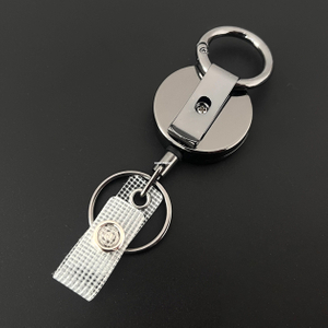 M-032 Heavy Duty 3CM Retractable Badge Holder Reel ID Badge Holder with Belt Clip Key Ring for Name Card Keychain