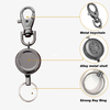 M-020 3CM Electroplating Gray Cross Sign Metal Badge Reel with 19.11 in Nylon Rope Retractable Badge Holder with Keychain