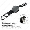 XXH-Custom Logo Retractable Heavy Carabiner Reel with S Style Black Matte Buckle Hook Outdoor Loading Keychain