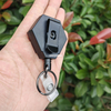 Xinxuhong-P094 Hexagonal Plastic Carabiner Magnetic Retractable Tactical ABS Badge Reel Wire Rope Keychain with Metal Back Clip